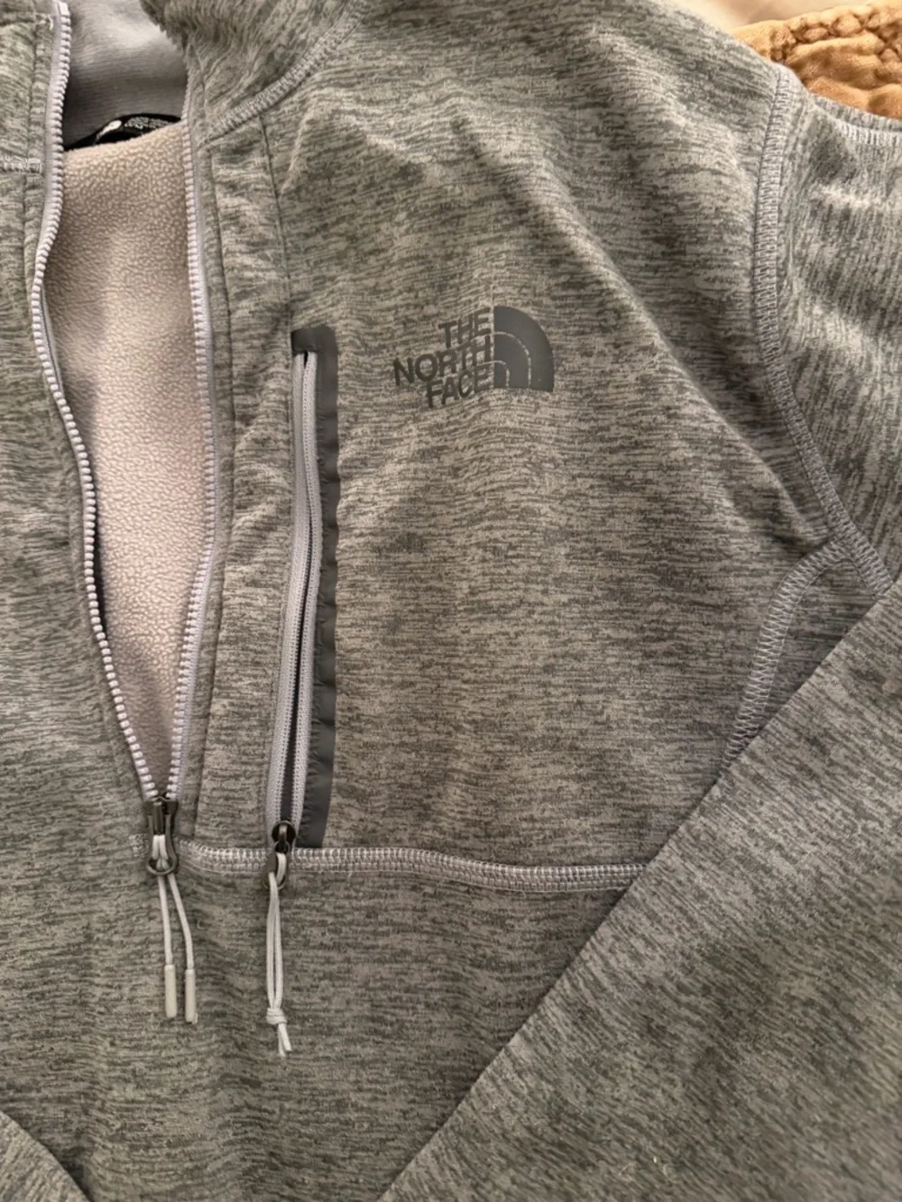 The North Face Men’s Heather Gray Zip-Front Fleece Pullover